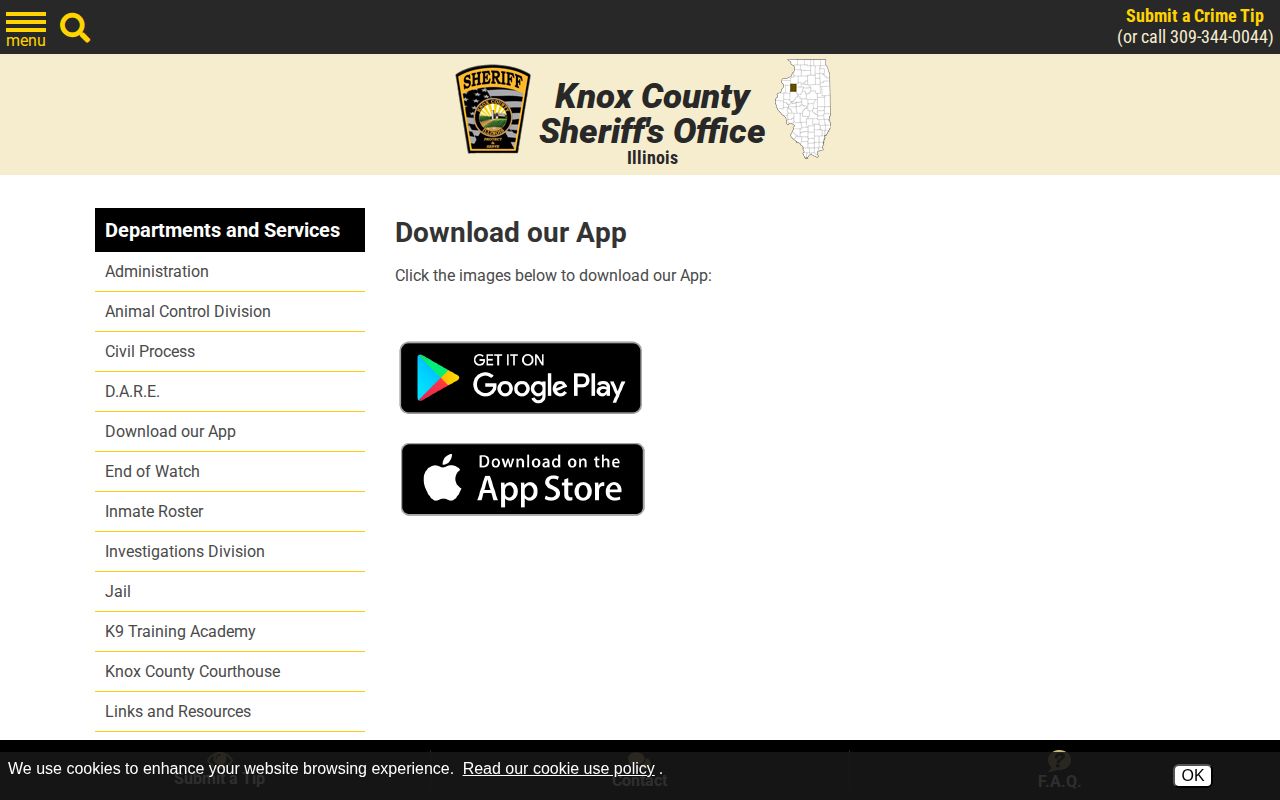 Knox County Sheriff Illinois mobile app source screenshot